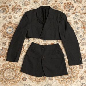 Reworked Vintage Cropped Blazer 2-piece set